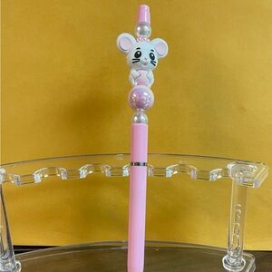 Darling pink mouse pink beaded Pen